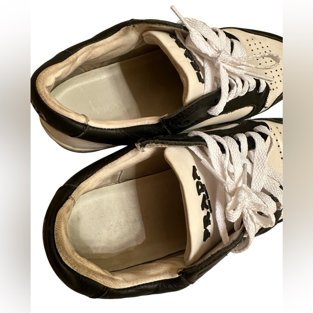 Vintage Prada Men's Black and Cream Sneakers size 40 - Picture 9 of 13